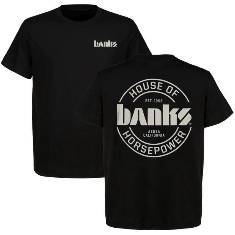Banks House Of Horsepower T-shirt Since 1958 Vintage Graphic Racing Shirt, Menswear Car Parts Short Sleeve Hoodie Sweatshirt