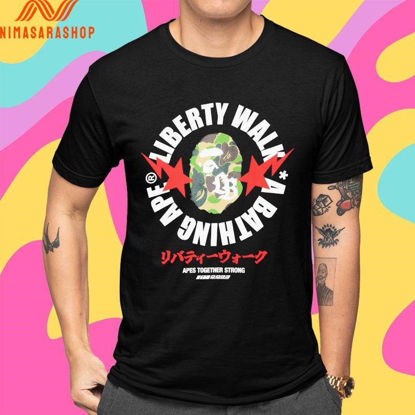 Bape X Liberty Walk A Bathing Ape Apes Together Strong Shirts