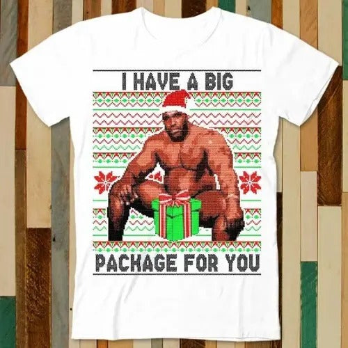 Barry Sitting On A Bed Big Package Ugly Christmas Xmas T Shirt Adult Unisex Men Women Retro Design Tee Vintage Top made...