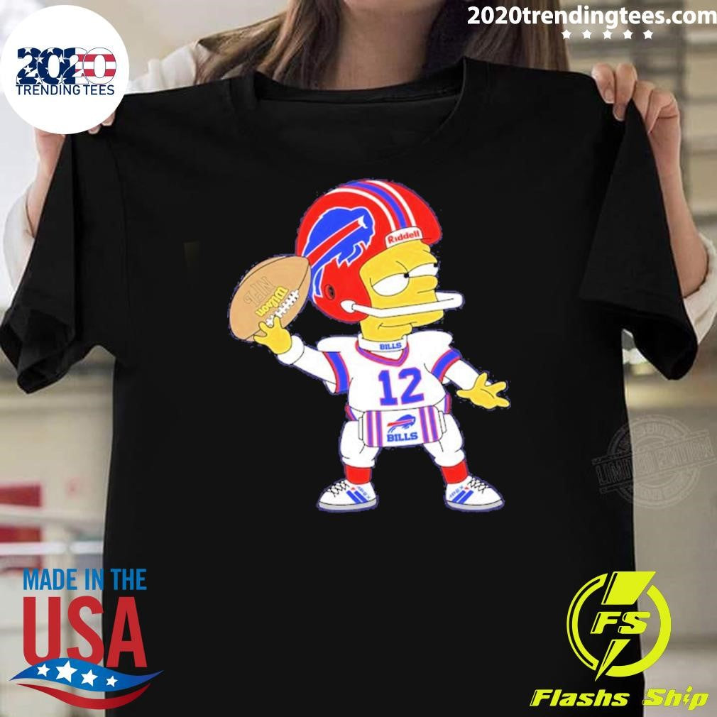 Bart Simpson X Jim Kelly Buffalo Bills Shirt