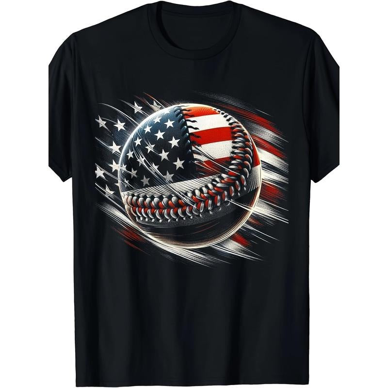 Baseball 4th Of July Men USA American Flag Boys Patriotic T-Shirt - 220g made in usa Hoodie Sweatshirt | PrintMintTees.com