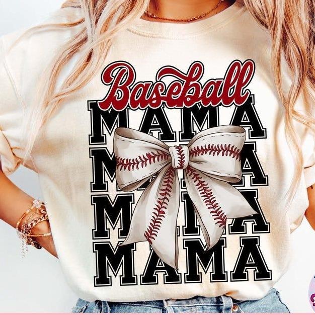 Baseball Bow Coquette tshirt, Retro Mama sweatshirt, Game Day Baseball T-Shirt, mother's day gift Hoodie | PrintMintTees.com