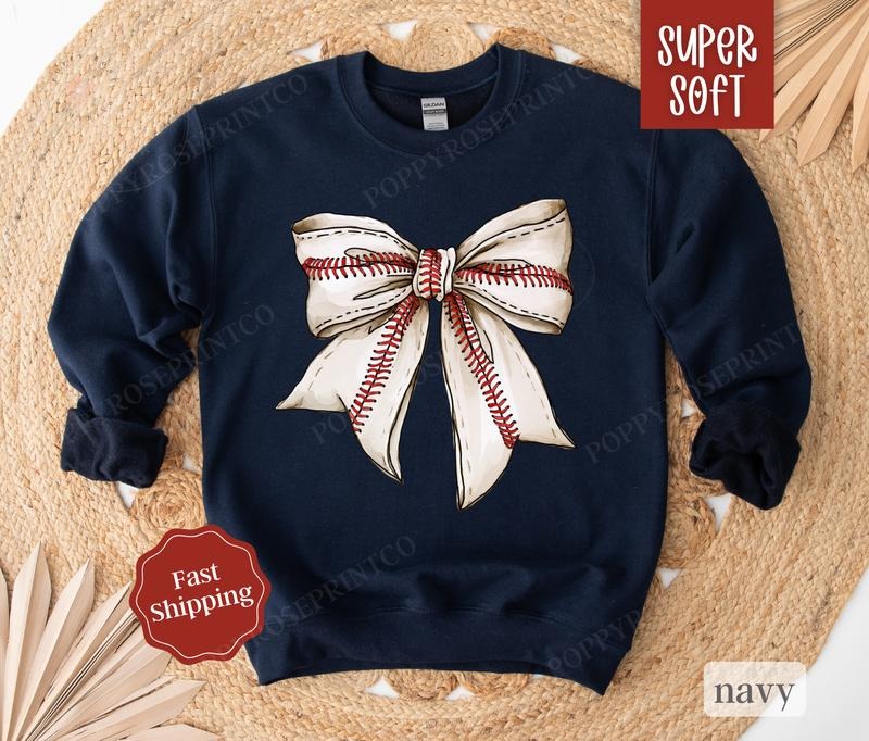 Baseball Bow Game Day Baseball Fall Shirt Hoodie Sweatshirt