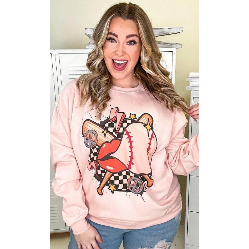 Baseball Bubble Graphic Sweatshirt Shirt Hoodie | PrintMintTees.com