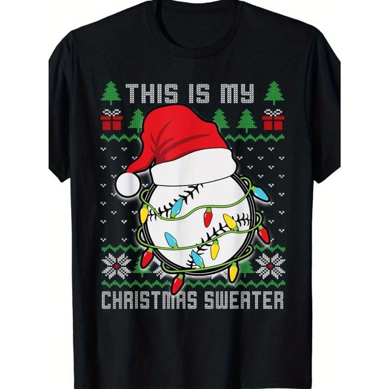Baseball Christmas Ugly Sweater Funny Santa Sport Men Kids T-Shirt made in usa Hoodie Sweatshirt | PrintMintTees.com