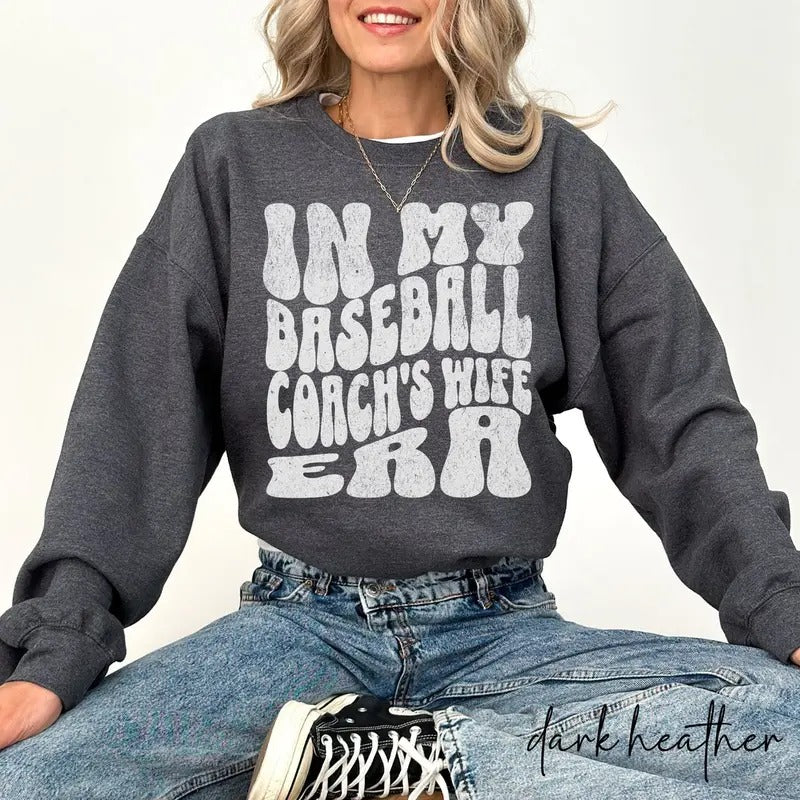 Baseball Coach's Wife Sweatshirt, Baseball Shirt, Baseball Coach Gift, Women's Game Day Sweater Hoodie | PrintMintTees.com