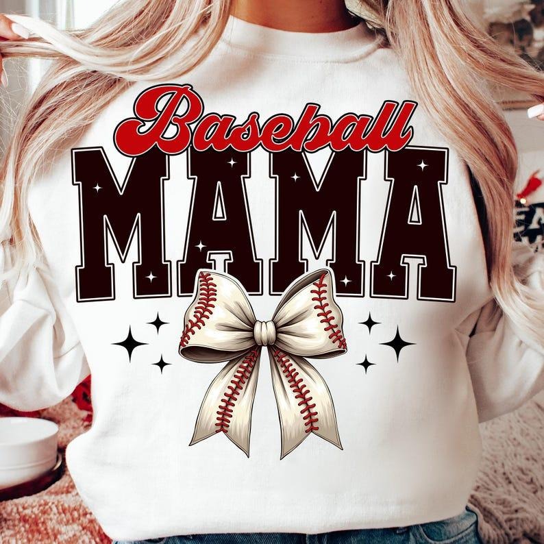 Baseball Coquette Bow Mama Sweatshirt Game Day Retro Baseball Mom Sports Baseball Seasonstyle{n002}2 Shirt Hoodie