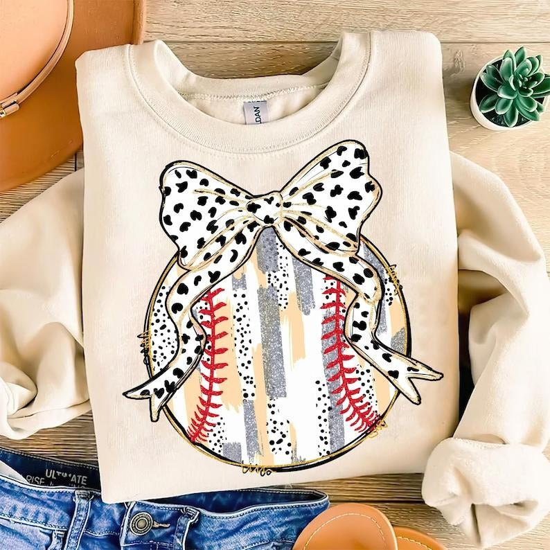 Baseball Coquette , Game Day Baseball , Baseball Bow , Baseball Mama , Baseball Mom , Brushstroke Baseball Sweatshirt...