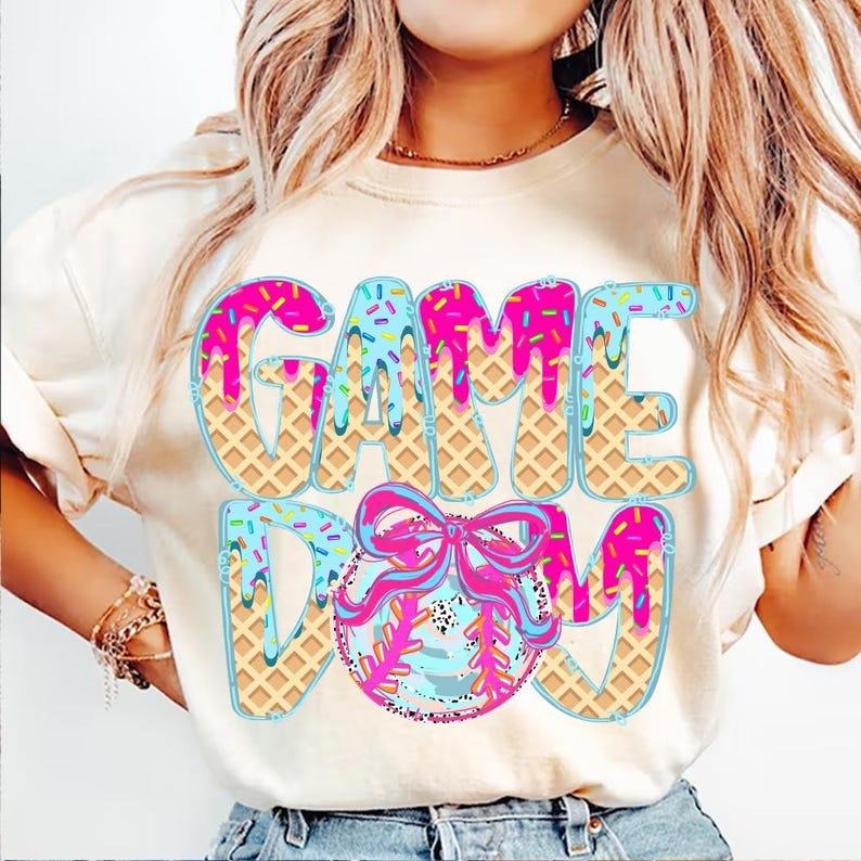 Baseball Game Day Drip Shirt, Preppy Baseball Ice Cream Drip Tshirt, Mama Baseball, Game Day Tee Hoodie Sweatshirt