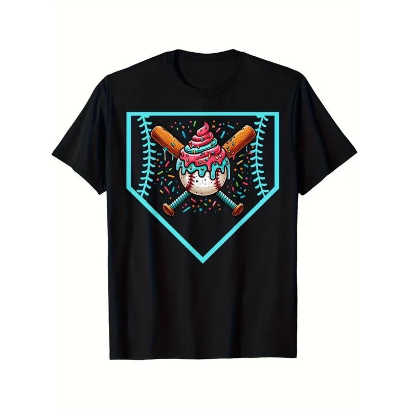 Baseball Home Plate Drip Ice Cream Softball & Baseball T-Shirt Crew Neck, Casual, Print, Fashion made in usa Hoodie...