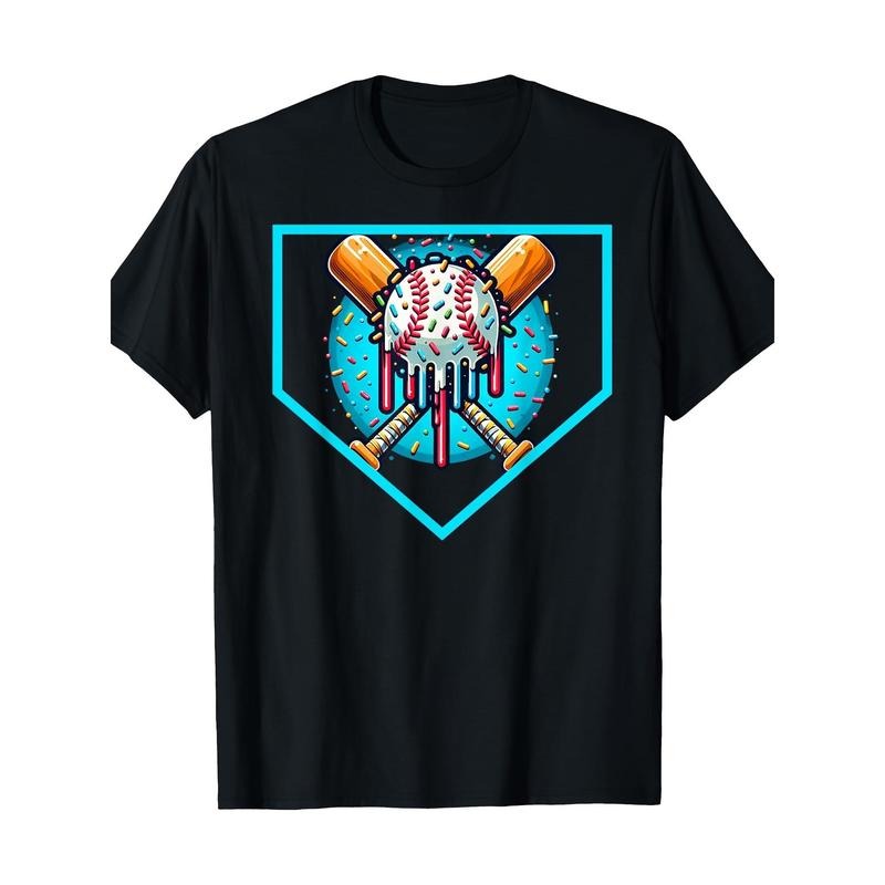 Baseball Home Plate Drip Shirt Ice Cream Softball & Baseball 100% CottonT-shirt made in usa Hoodie Sweatshirt