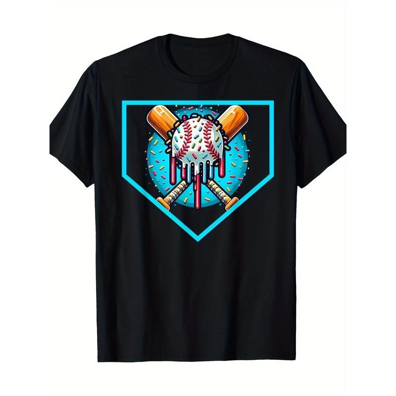 Baseball Home Plate Drip T-Shirt Ice Cream Softball And Baseball T-Shirt, Men's T-Shirt made in usastyle{n002}3 Hoodie...