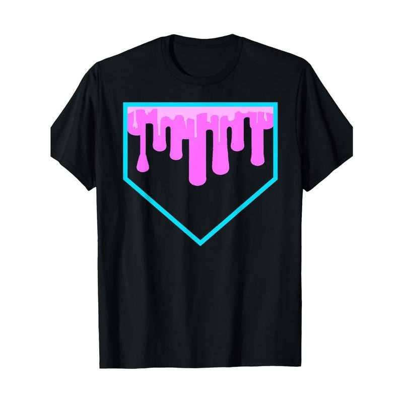 Baseball Home Plate Drip T-Shirt, Ice Cream Softball and Baseball T-Shirt, Men's T-Shirt made in usastyle{n002}2 Hoodie...