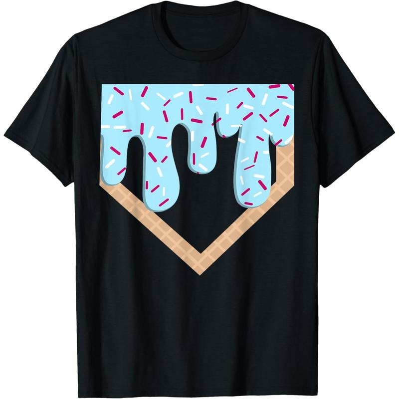 Baseball Ice Cream Dripping Baseball Home Plate Drip T-Shirt Hoodie Sweatshirt | PrintMintTees.com
