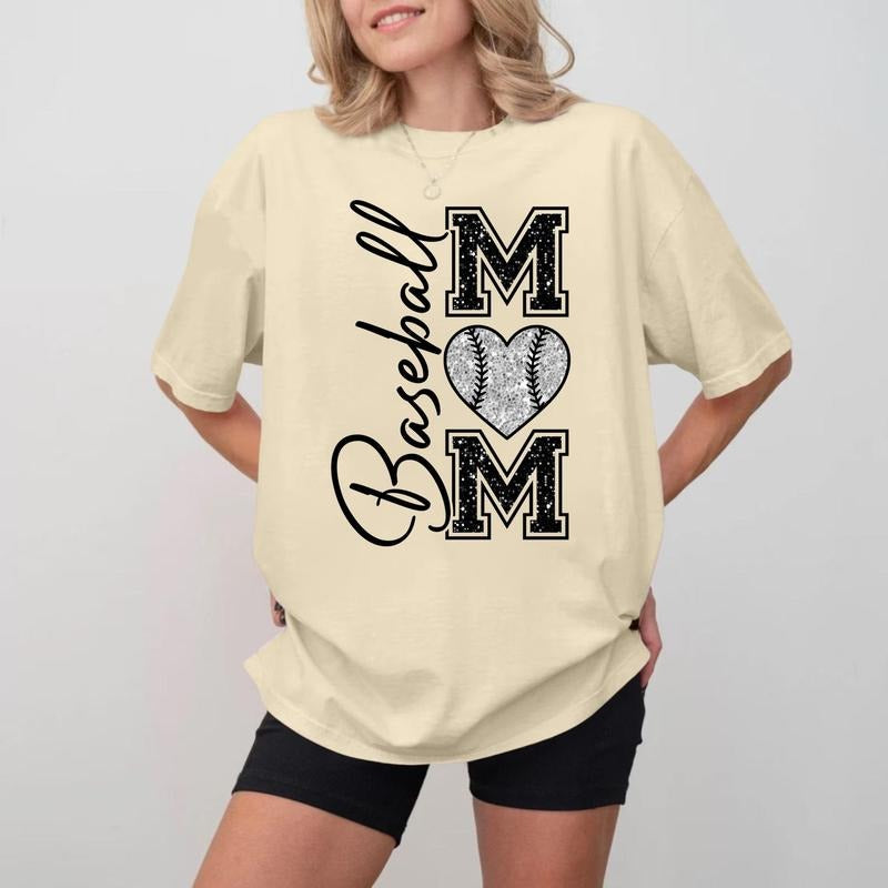 Baseball MOM Black & White Crewneck, Soft Cotton Unisex Shirt Hoodie Sweatshirt | PrintMintTees.com