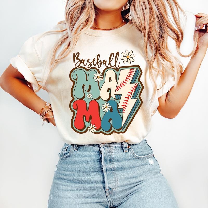 Baseball Mama T-Shirt, Baseball T-Shirt, Retro Baseball Mom T-Shirt, Design, tshirt hot trend 2025 Hoodie Sweatshirt