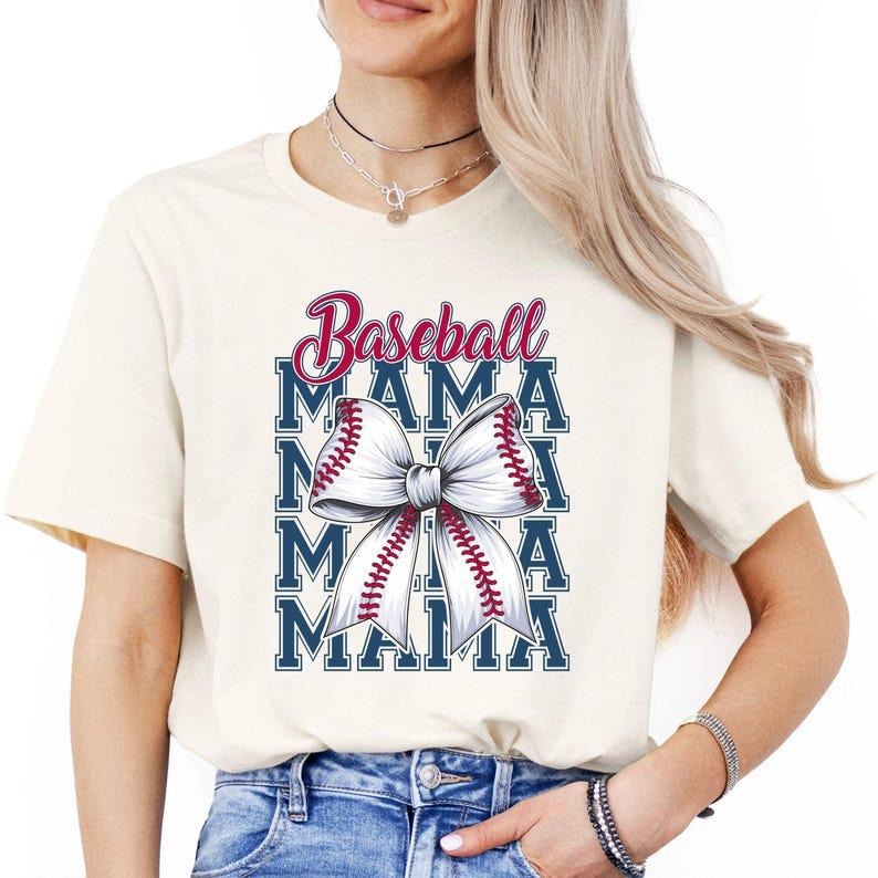 Baseball Mama TShirt, Cute Baseball T-Shirt for Moms, Trendy Baseball Coquette Tee, Soft & Comfortable Style Hoodie...