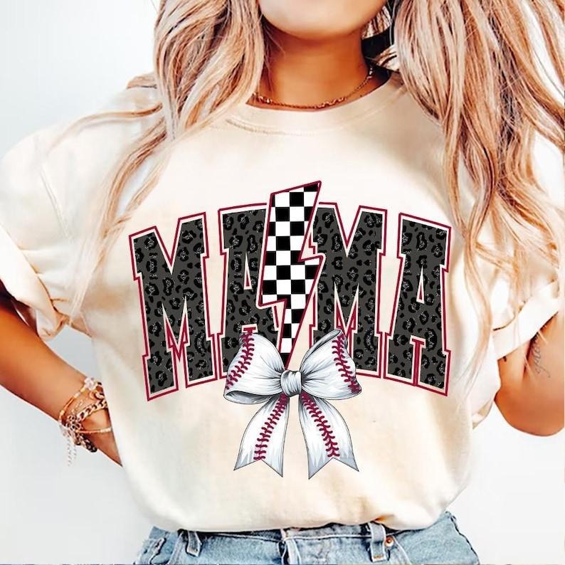 Baseball Mama Tshirt-sweatshirt-hoodie, Game Day  sweatshirt, Team Spirit, Game Day, Baseball Bow , Trendy, Leopard,...