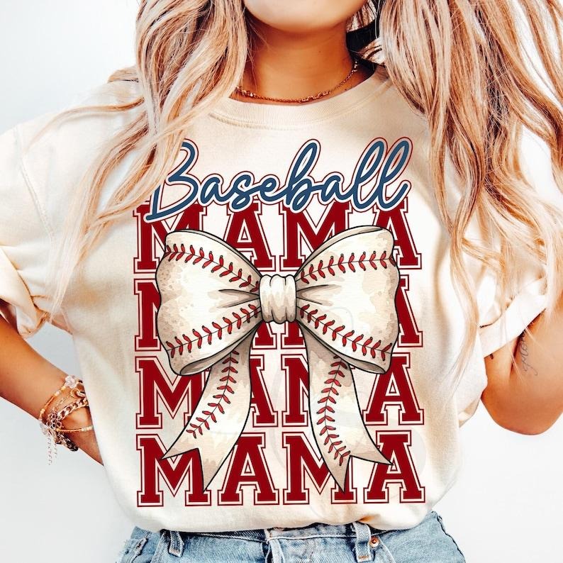 Baseball Mama Tshirt, Baseball Coquette Bow Shirt, Game Day T-shirt, Baseball Mom Tee, Oversized Tee Hoodie Sweatshirt