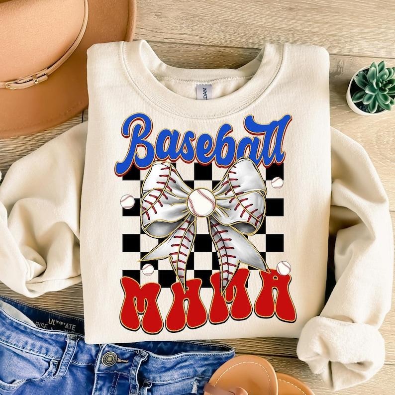 Baseball Mama , Game Day Baseball Coquette , Baseball Bow , Retro Baseball , Checker Baseball Mom , Girly Baseball...