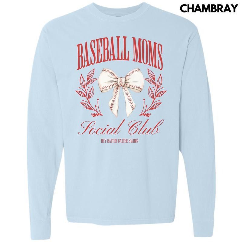 Baseball Moms Social Club Long Sleeve Comfort Colors T-Shirt 'NLB' Hoodie, Sweatshirt | PrintMintTees.com