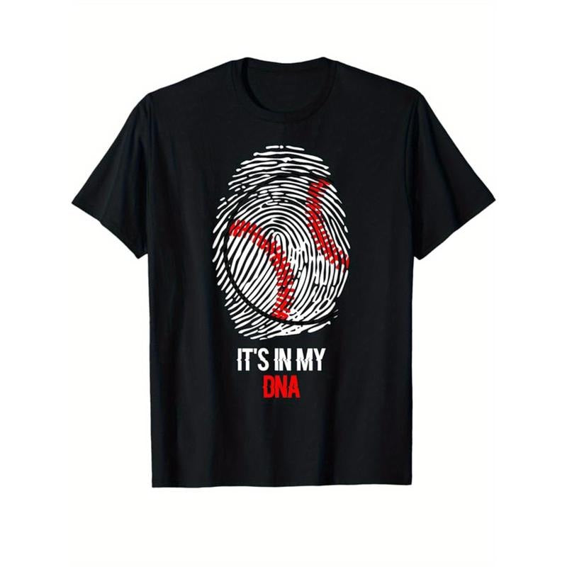 Baseball Printed, Men's Cotton Graphic T-shirt, Casual Short Sleeve Crew Neck Gamer T-shirt, Men's Tee For Outdoor made...