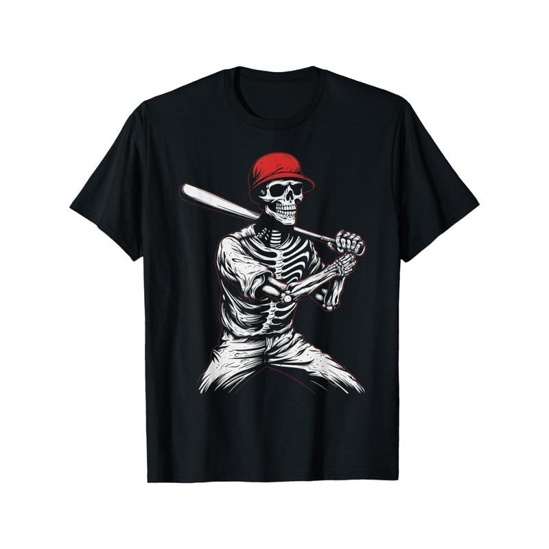 Baseball Skeleton Halloween Baseball Player T-Shirt for The Youth, Soft Fabric, Breathable, Comfortable Short Sleeve Tees...