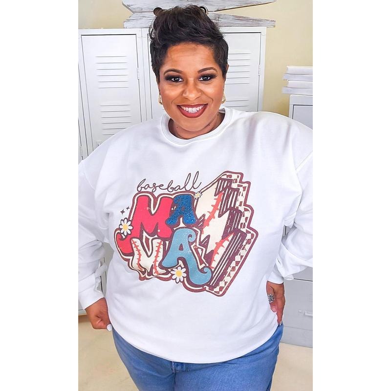 Baseball Sports Mama Graphic Sweatshirt Shirt Hoodie | PrintMintTees.com