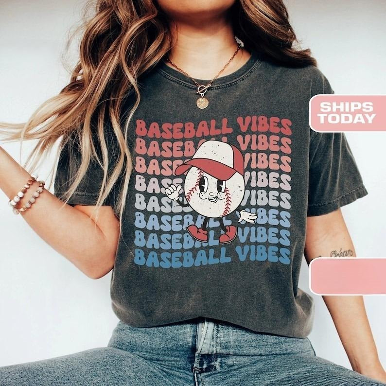 Baseball Vibes, Game Day Tshirt, T-Mom Shirt, Baseball Shirt For Women, Sports Mom, Mothers Day Gift, Family Baseball...