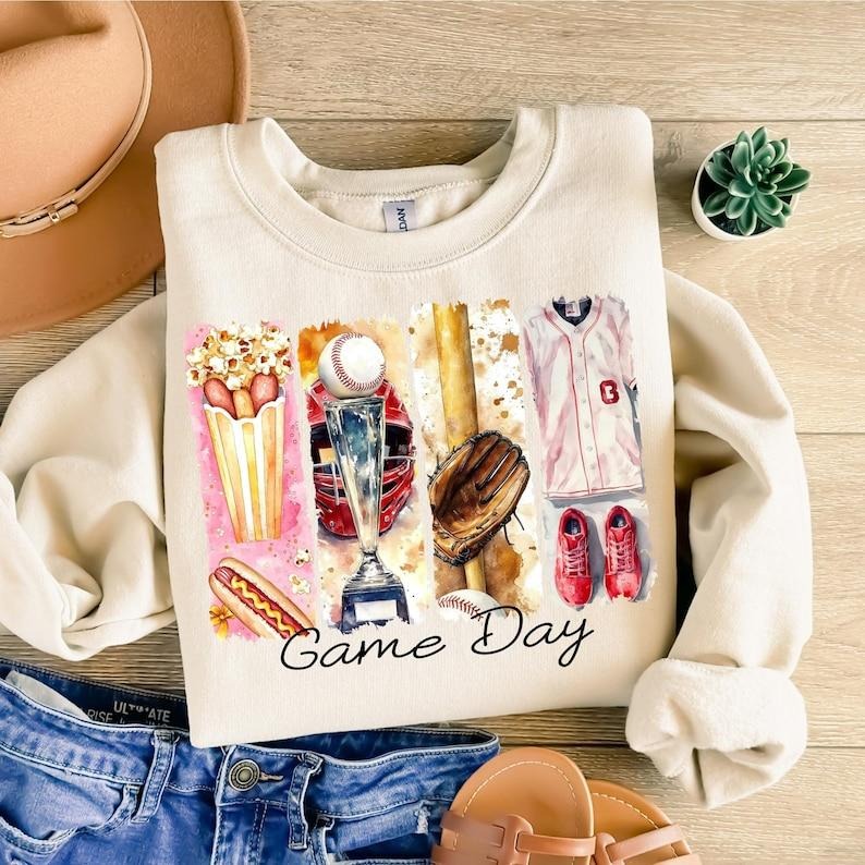 Baseball , Game Day , Baseball Mama , Coquette Bow Baseball , Baseball Mom Sweatshirt Shirt Hoodie | PrintMintTees.com