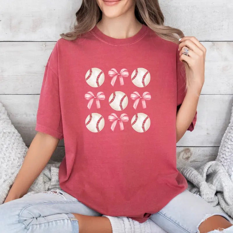 Baseball coquette bow  TEE SHIRT Design Comfort colors Tee shirt Hoodie, Sweatshirt | PrintMintTees.com