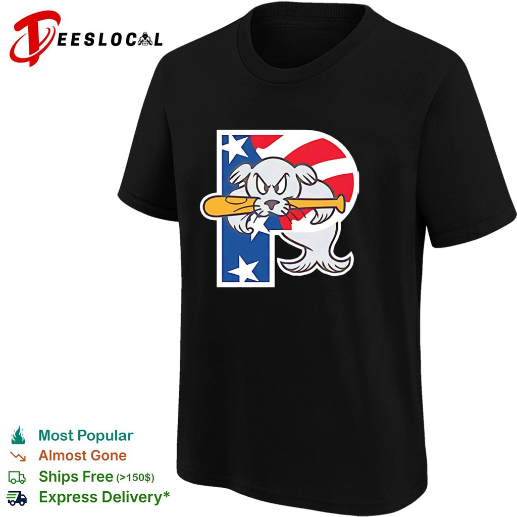 Baseball seal mascot patriotic P letter logo shirt