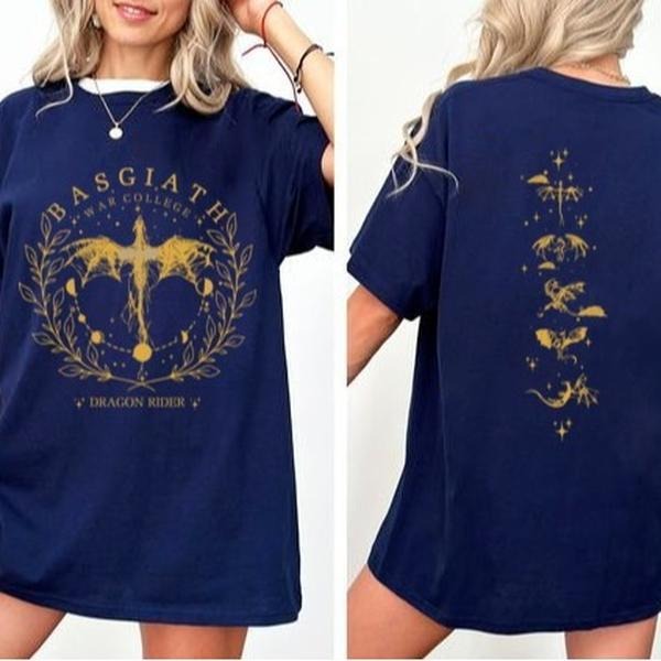 Basgiath War College 2-Sided Sweatshirt, Fourth Wing Comfort colors Shirt, Dragon Rider Shirt, Rebecca Yoros, Fourth...