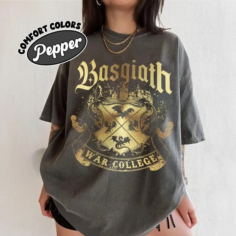 Basgiath War College Retro Comfort Colors Shirt, Fourth Wing Merch, Riders Quadrant Shirt, Fly Or Die Tee, Onyx Storm New...