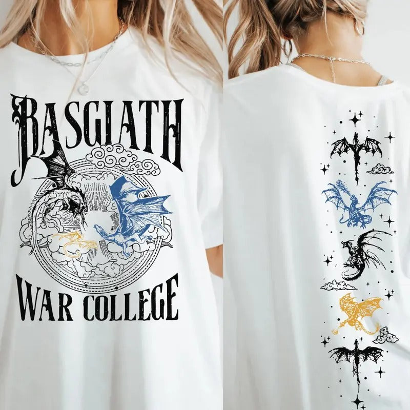 Basgiath War College Sweatshirt, Fourth Wing Tee Shirt, Rebecca Yarros Merch, Violet Sorrengail Shirt, Xaden Riorson...