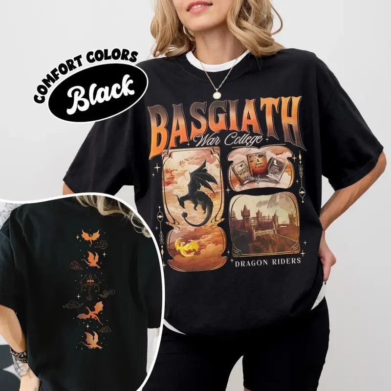 Basgiath War College Tee Shirt, Dragon Rider Violet Sorrengail Shirt, Xaden Riorson Tee, The Empyrean Series Shirt,...