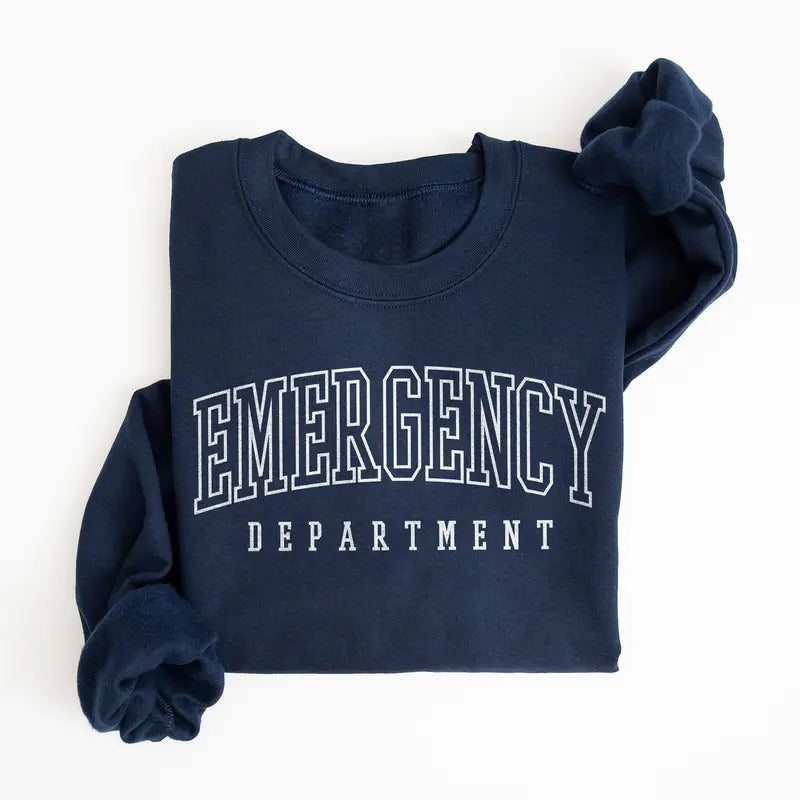 Basic Emergency Department Sweatshirt, ED ER Nurse Sweater, Nurse Shirt, Nurse Life Shirt, Nursing School Shirt, Nurse...