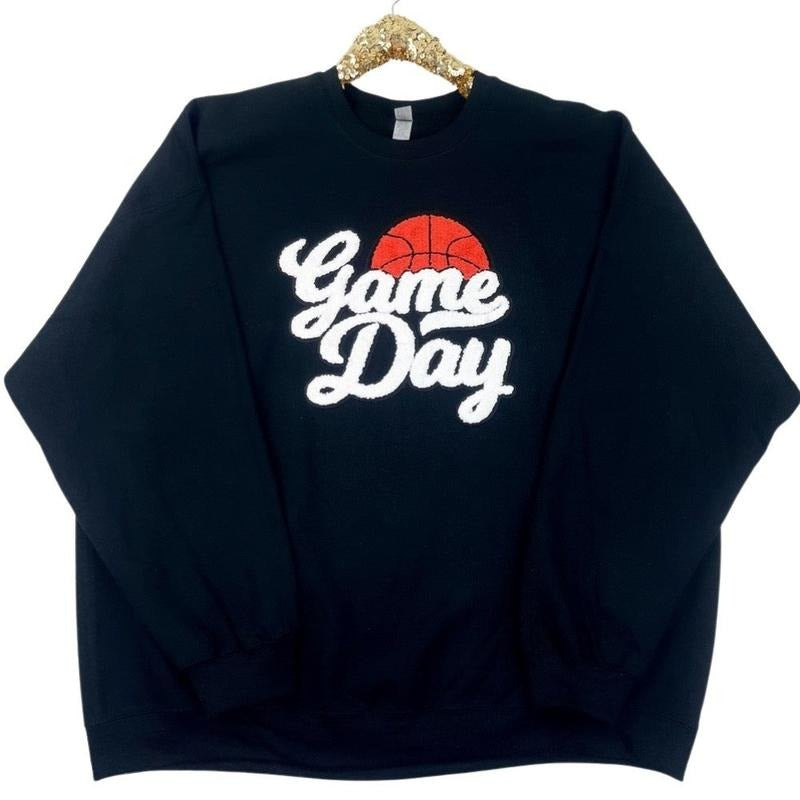 Basketball Game Day Patch Sweatshirt Shirt Hoodie | PrintMintTees.com