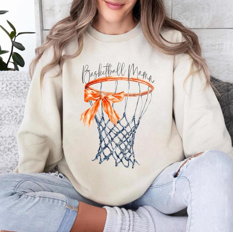 Basketball Graphic Ball Hoop Sweatshirt, Basketall Mama High School Sports Shirt, Game Day Shit, Gift For Fan, Top...