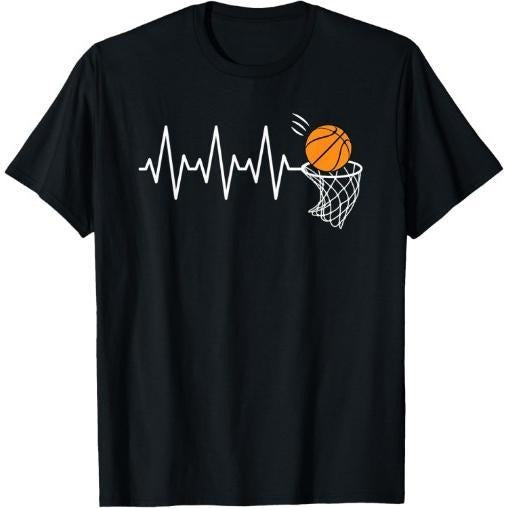 Basketball Heartbeat Basketball Lover T-Shirt Made in USA Hoodie Sweatshirt | PrintMintTees.com
