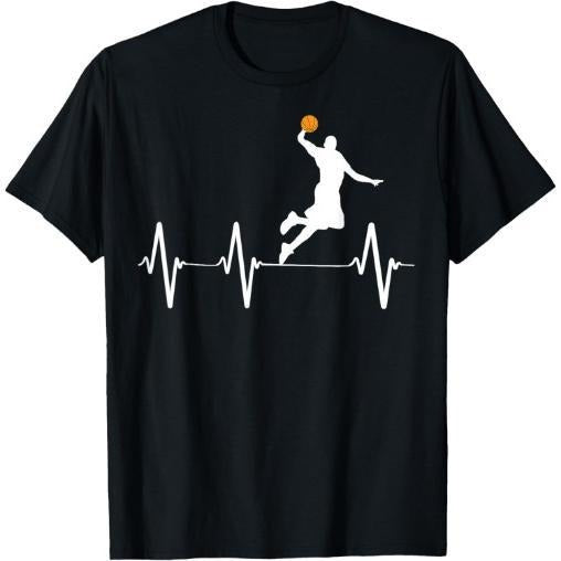 Basketball Heartbeat Gift Shirts for Men and Boys T-Shirt Made in USA Hoodie Sweatshirt | PrintMintTees.com