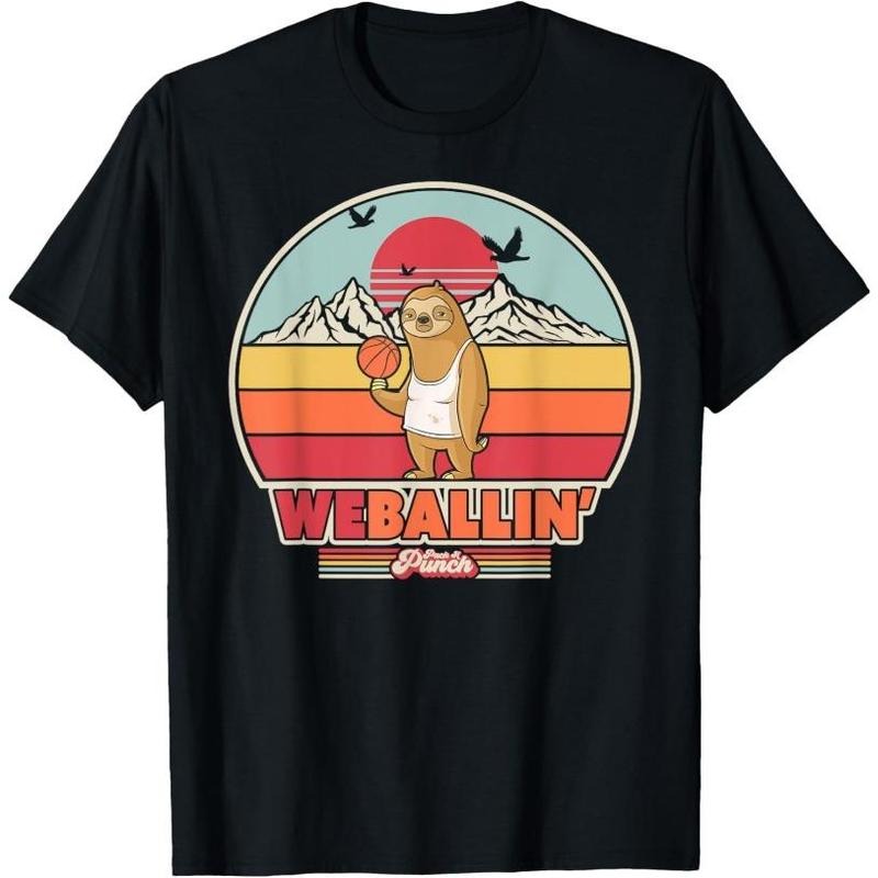 Basketball Sloth Shirt Vintage T-Shirt Made in USA Hoodie Sweatshirt | PrintMintTees.com