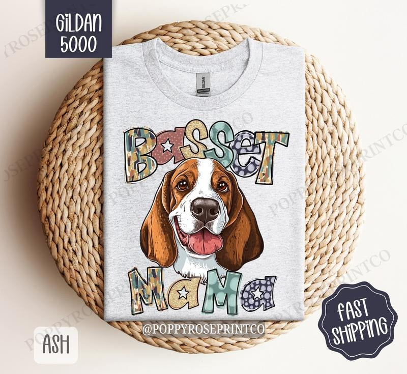Basset Hound Mama Shirt Gildan, Dog Mom Women's Tee, Cute Mama Women's Tshirt Plus Sizes Hoodie, Sweatshirt