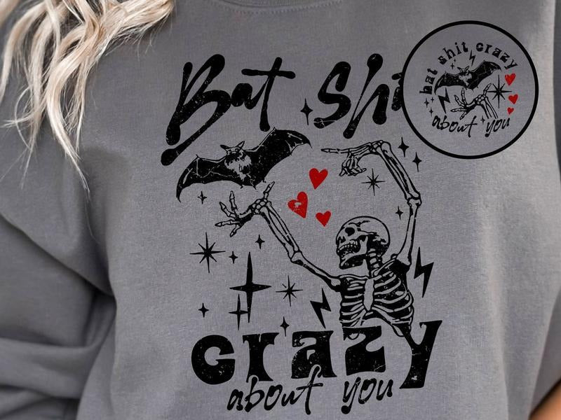 Bat Crazy About You Women's Top & Sweatshirt Shirt Hoodie | PrintMintTees.com
