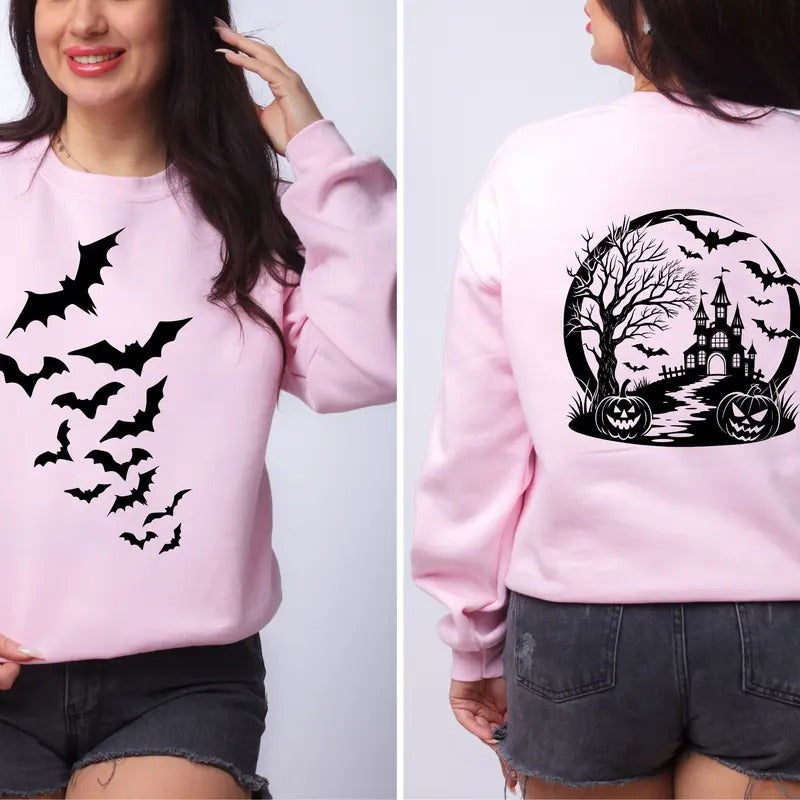 Bats Front Spooky Back Comfortable T-Shirts, Hoodie, Sweatshirt
