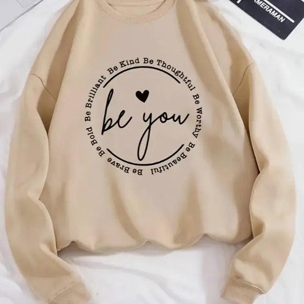 Be  You Women'S Casual Crew Neck Sweatshirt Shirt Hoodie | PrintMintTees.com