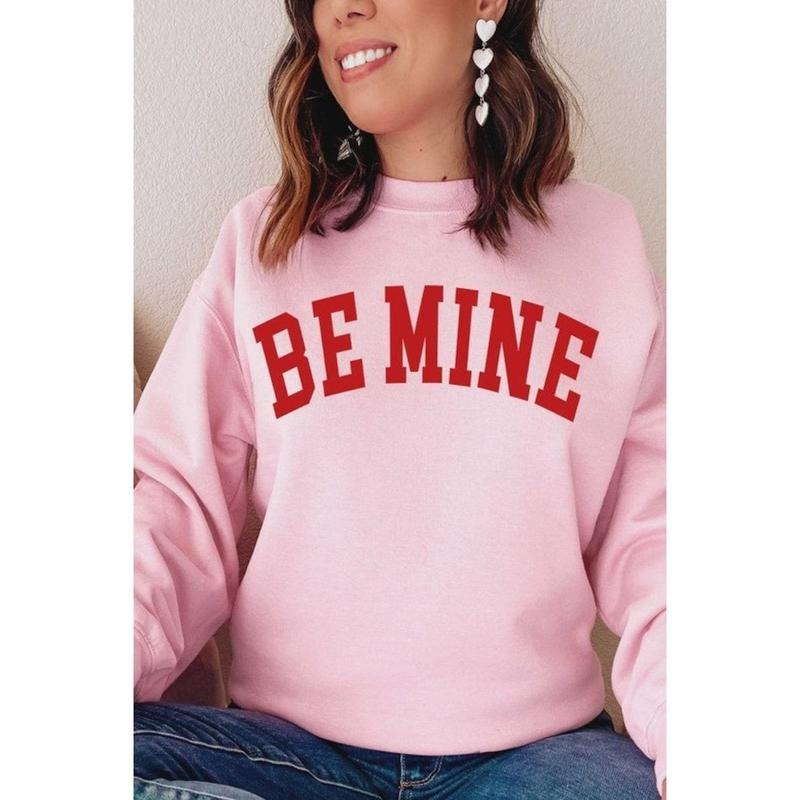 Be Mine Sweatshirt Womens Valentine Sweatshirt Women Valentines Day Shirt Valentines Sweater Heart Hoodie | PrintMintTees.com