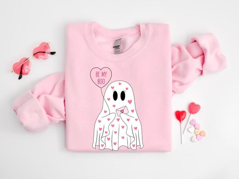 Be My Boo Heart Ghost Shirt Cute Ghost Shirt Girly Valentine T-Shirts, Hoodie, Sweatshirt