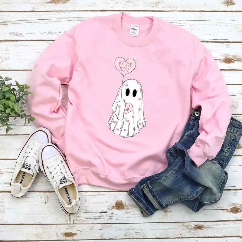 Be My Boo Sweatshirt, Valentines Day Sweatshirt for Women, Cute Valentine Day Shirt, Valentine's Day Gift, Ghost Sweater,...