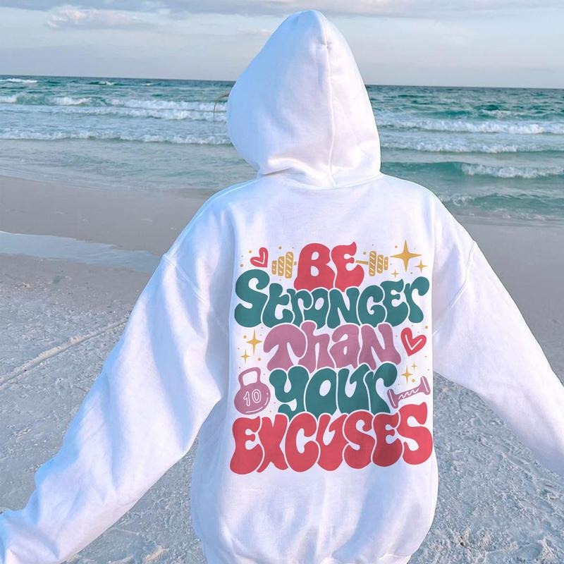 Be Stronger Than Your Excuses Funny Gym Shirt Gift For Gym Lover Workout Work Out Gym Instant Cotton Hoodie Menswear...